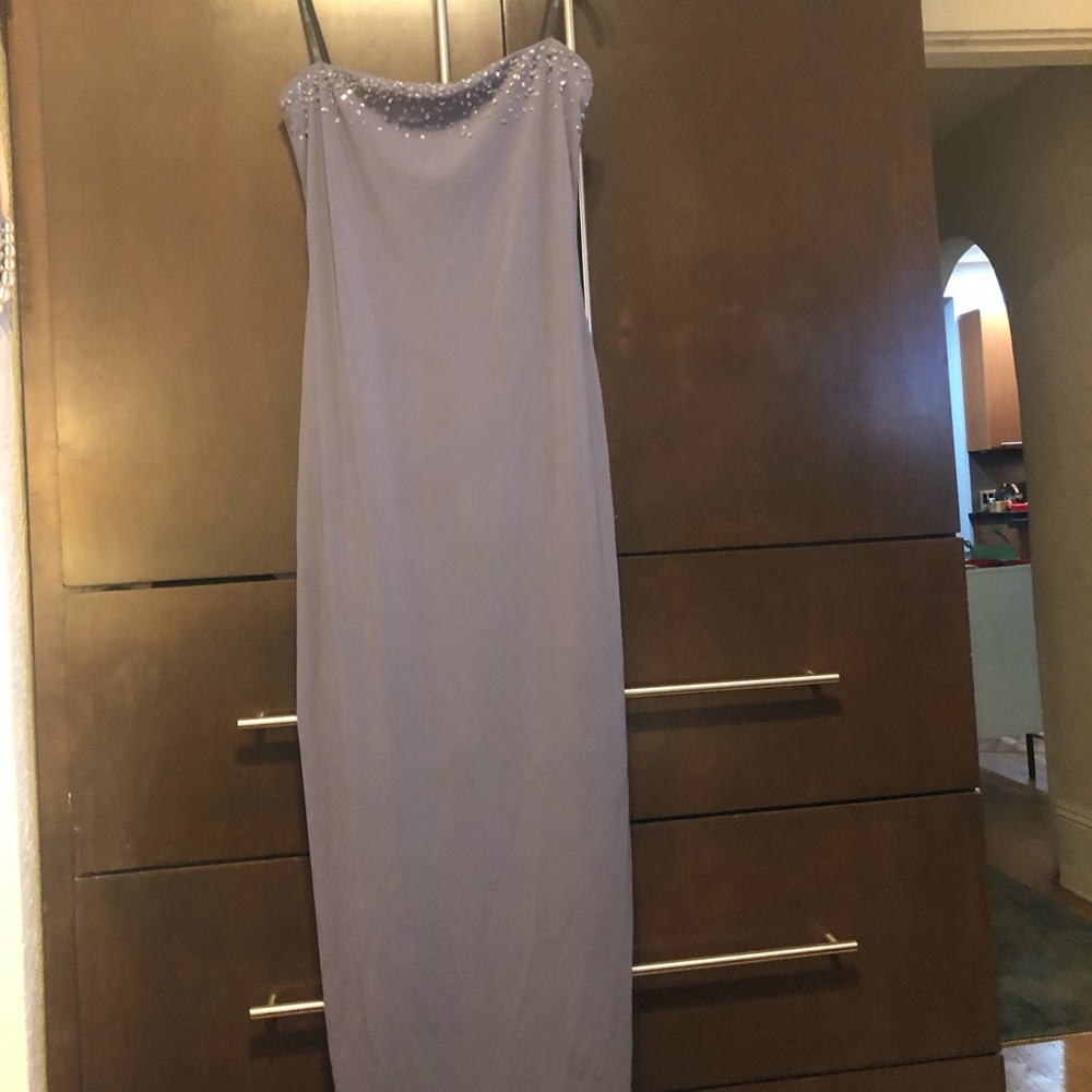 Laundry beaded lilac floor-length gown